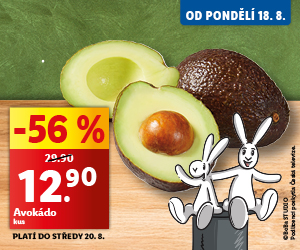 Avokádo, cena za 1 ks je 12,90 Kč.