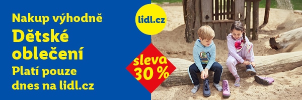 Sleva 30 % na kategorii dětská móda + kategorii dětská obuv - platí pouze dnes 27.7.2026.