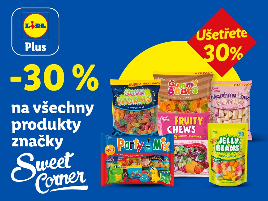 -30 % sleva na všechny produkty značky Sweet Corner od pondělí v Lidlu.
