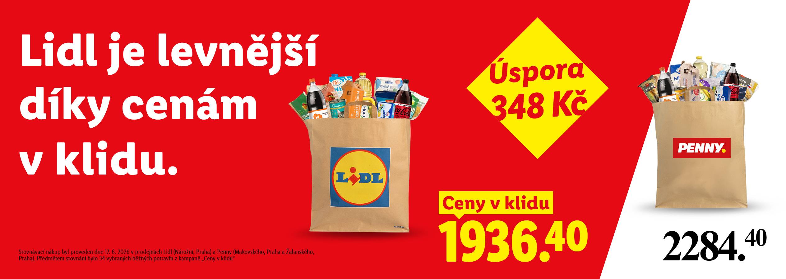 Srovnali jsme ceny vybraných produktů našeho programu dlouhodobě snížených cen - Ceny v klidu s odpovídajícími produkty konkurence, a potvrdilo se - šetřit s Lidlem se vyplatí každý den, po celý rok.  Nemusíte shánět akce, stačí si v klidu zajít do Lidlu a nakupovat výhodně, bez ohledu na akce v ostatních obchodech.